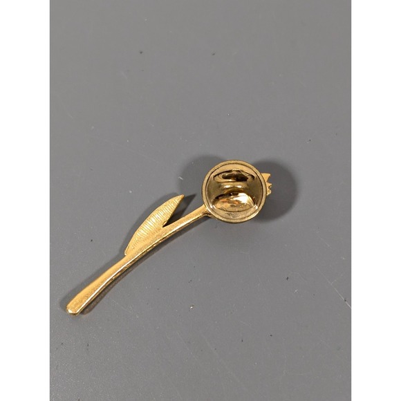 Vintage Gold Tone Rose Bud Flower Pin Brooch - Picture 4 of 5